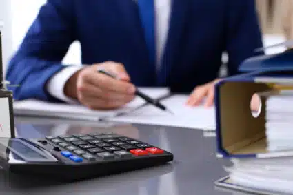 A tax professional going over the documentation to release a bank levy on a client.